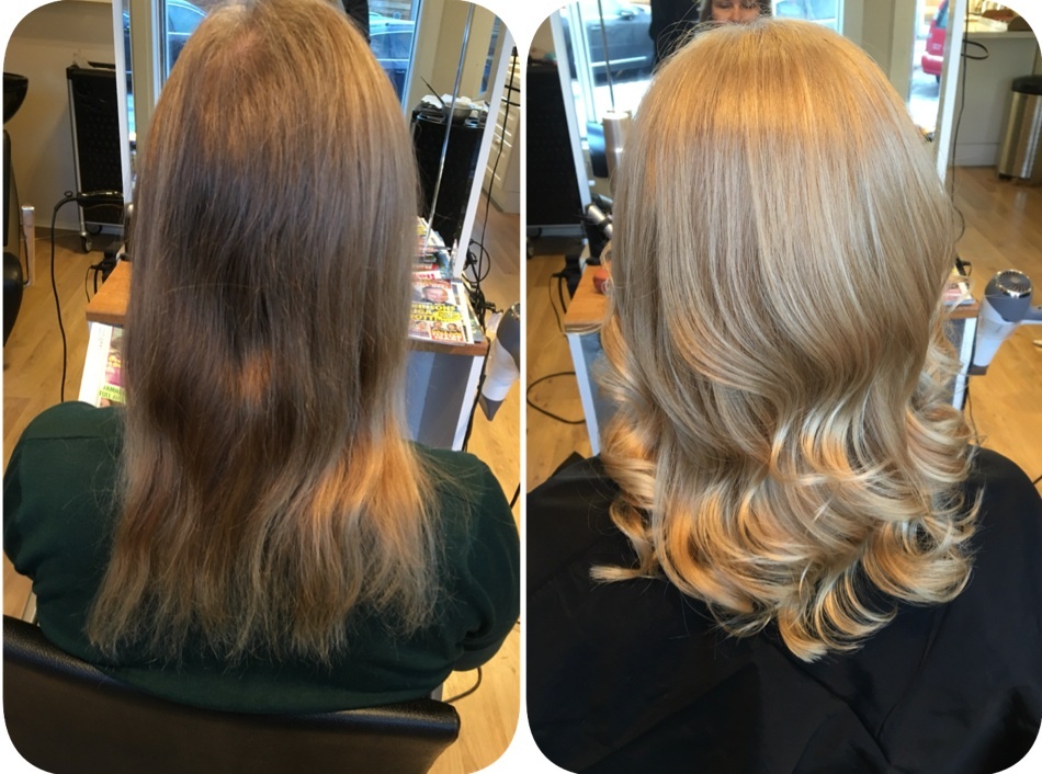 Före- och efterbild frisör Sollentuna